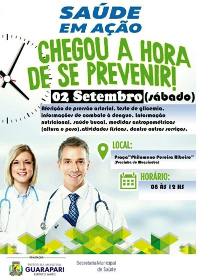 saúde - Prefeitura de Guarapari oferece ação para conscientizar sobre cuidados com a saúde