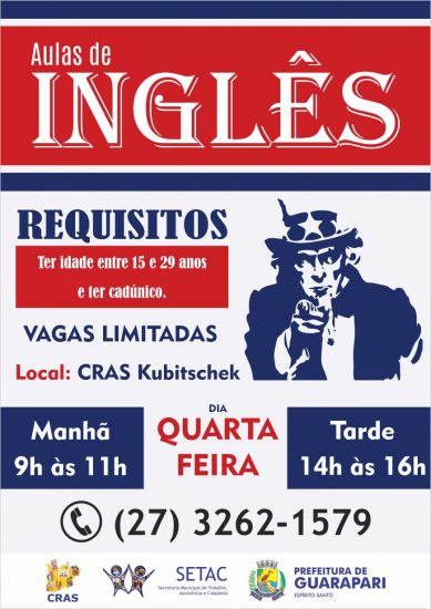 curso de ingles - CRAS oferece curso de inglês gratuito em Guarapari