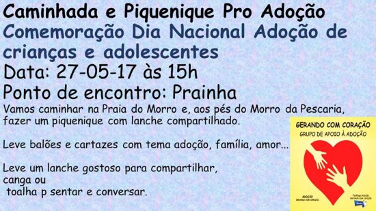 piquenique adoção - Confraternização em prol da adoção vai propagar o amor na Praia do Morro