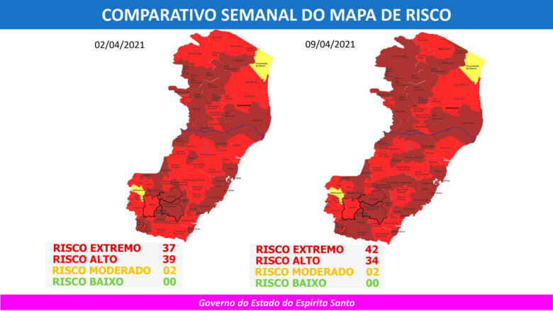 50o MAPA DE RISCO 12.04 a 18 - Mapa de Risco: 42 cidades em Risco Extremo, incluindo Guarapari e Anchieta