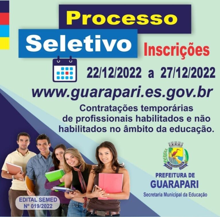 Prefeitura De Guarapari Abre Processo Seletivo Com Mais De 170 Vagas Na ...