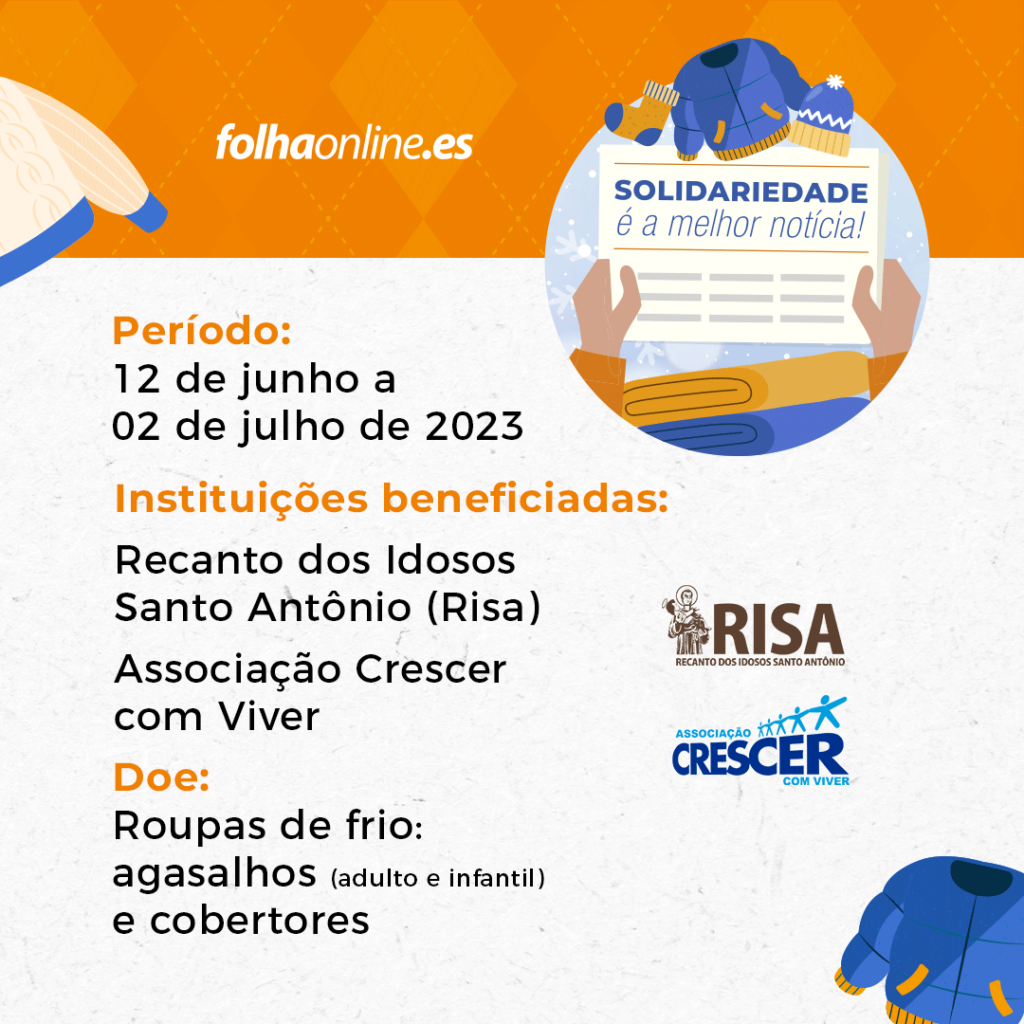 Posts Campanha do Agasalho FolhaonlinePosts Campanha do Agasalho Folhaonline 1 - Folhaonline.es dá início a campanha do agasalho “Solidariedade é a melhor notícia!”