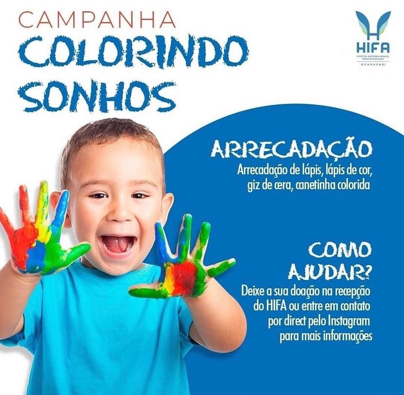 campanha colorindo sonhos hifa - Hifa Guarapari promove campanha para arrecadar materiais de desenho e brinquedos