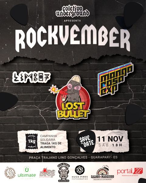 Rockvember - Rockvember: evento em Guarapari une música e ação solidária nesse sábado (11)