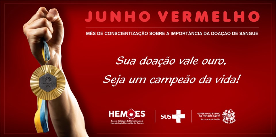 Foto Materia Junho Vermelho 2024 1 - Junho vermelho: ações de mobilização pelo Dia Mundial do Doador de Sangue trazem o tema ‘Sua doação vale ouro’