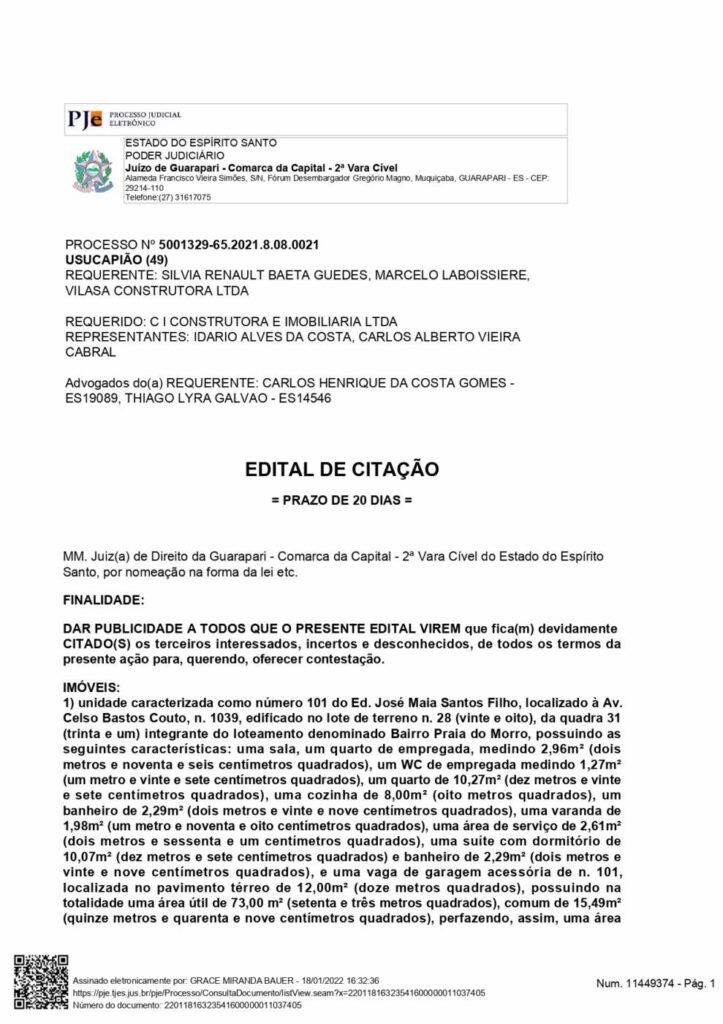 Edital Citacao page 0002 - Edital de Citação processo de usucapião nº 5001329-65.2021.8.08.0021