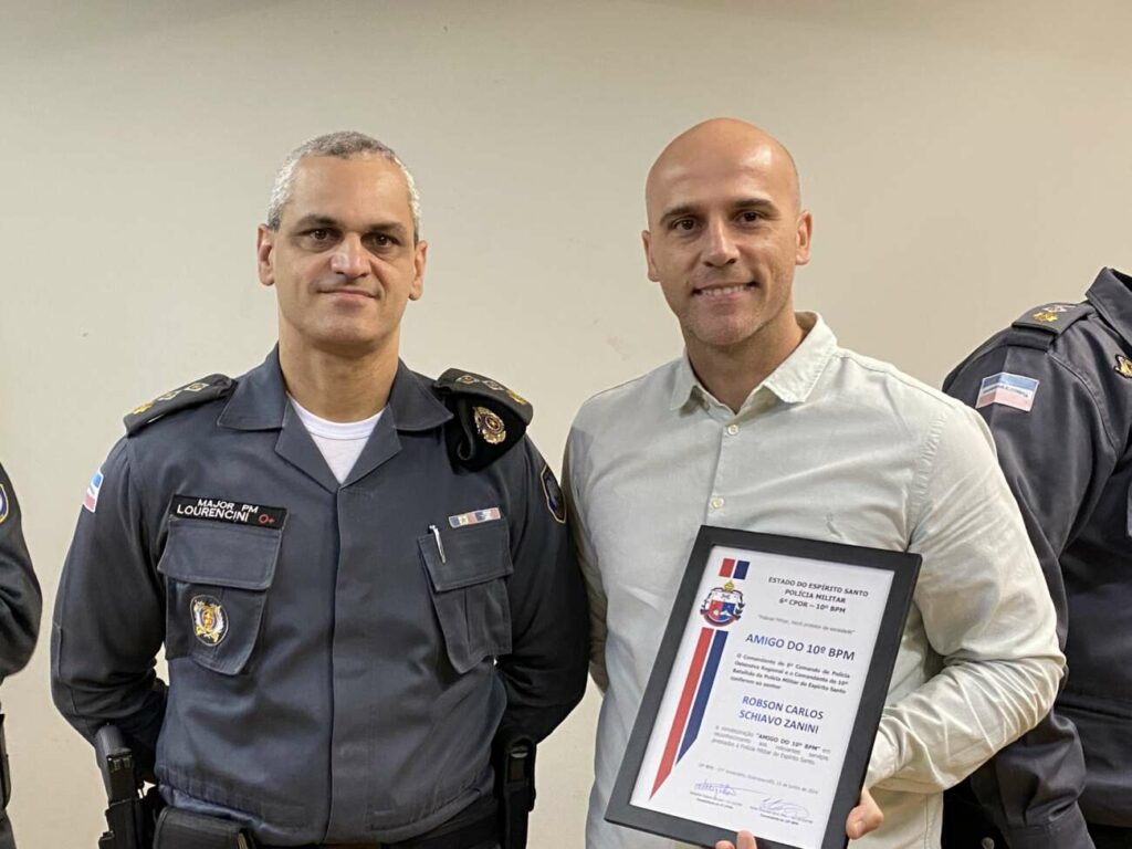 Major Lourencini e Robson - Polícia Militar comemora os 23 anos do 10º Batalhão, em Guarapari