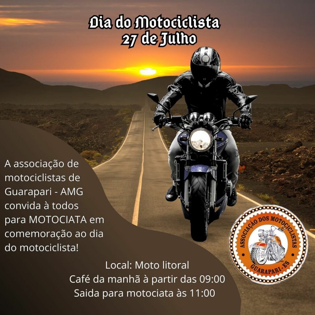 motociata 2024 - Motociata e café da manhã marcam o Dia do Motociclista em Guarapari neste sábado (27)