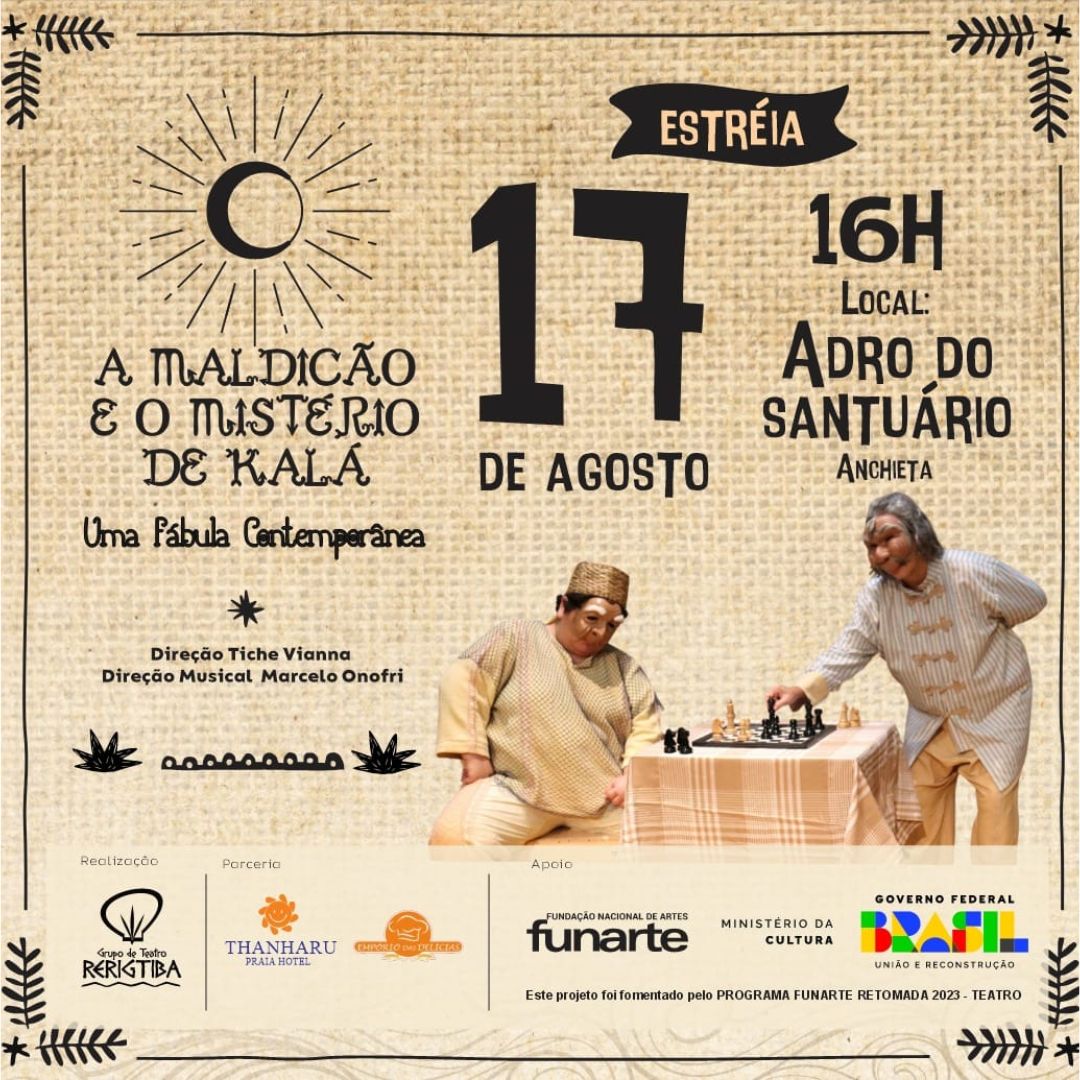 Rerigtiba post - Espetáculo teatral estreia em Anchieta com apresentação gratuita neste sábado (17)