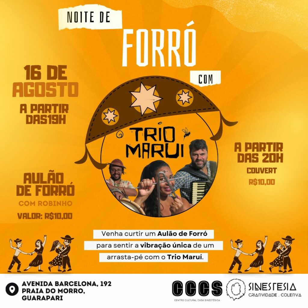 aula de forro - Casa Sinestésica promove Noite de Forró com aulão e show nesta sexta (16)