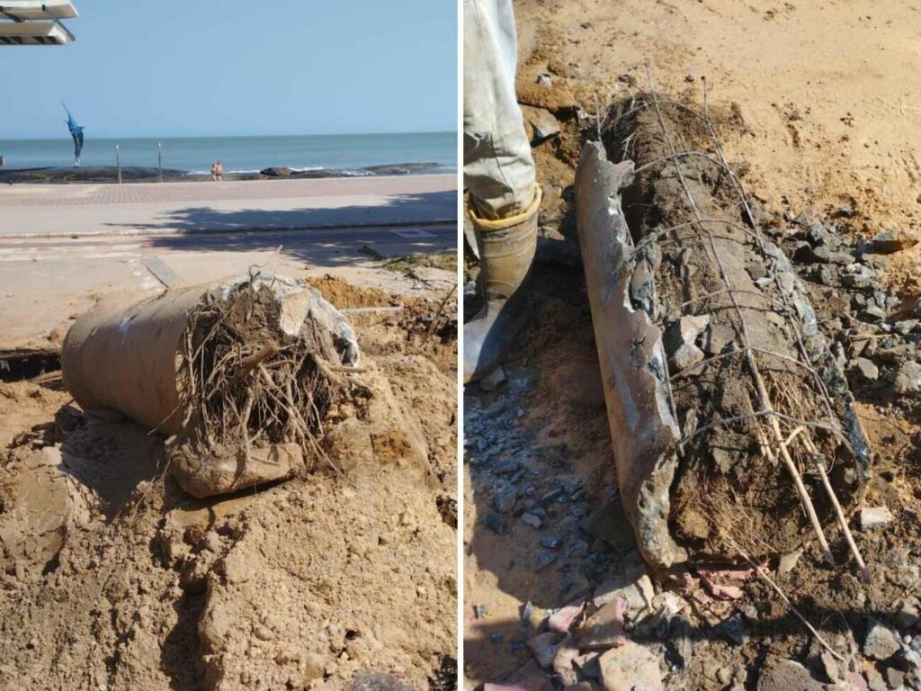 Manilhas obstruidas por raizes Fotos Prefeitura de Guarapari - Obra de macrodrenagem na Praia do Morro deve ser concluída até outubro