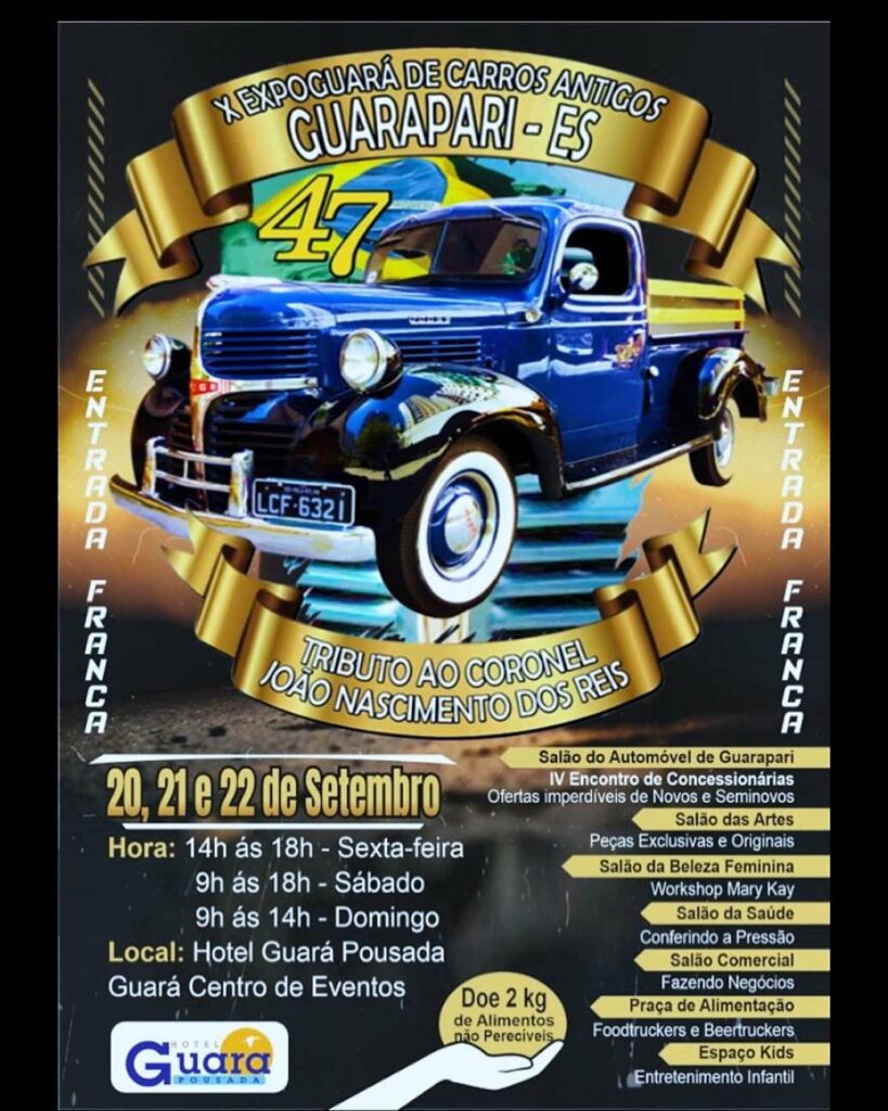 X ExpoGuara - ExpoGuará de Carros Antigos chega à 10ª edição neste fim de semana, em Guarapari