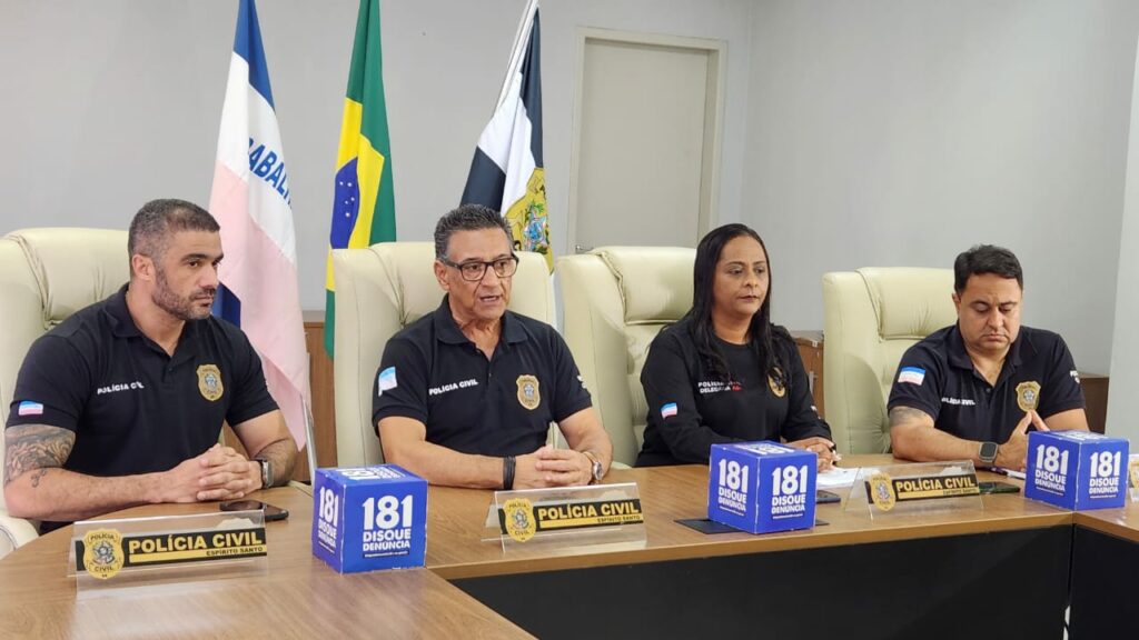 Coletiva crime psicologo 2 - Investigação aponta latrocínio na morte de psicólogo em Guarapari, afirma polícia