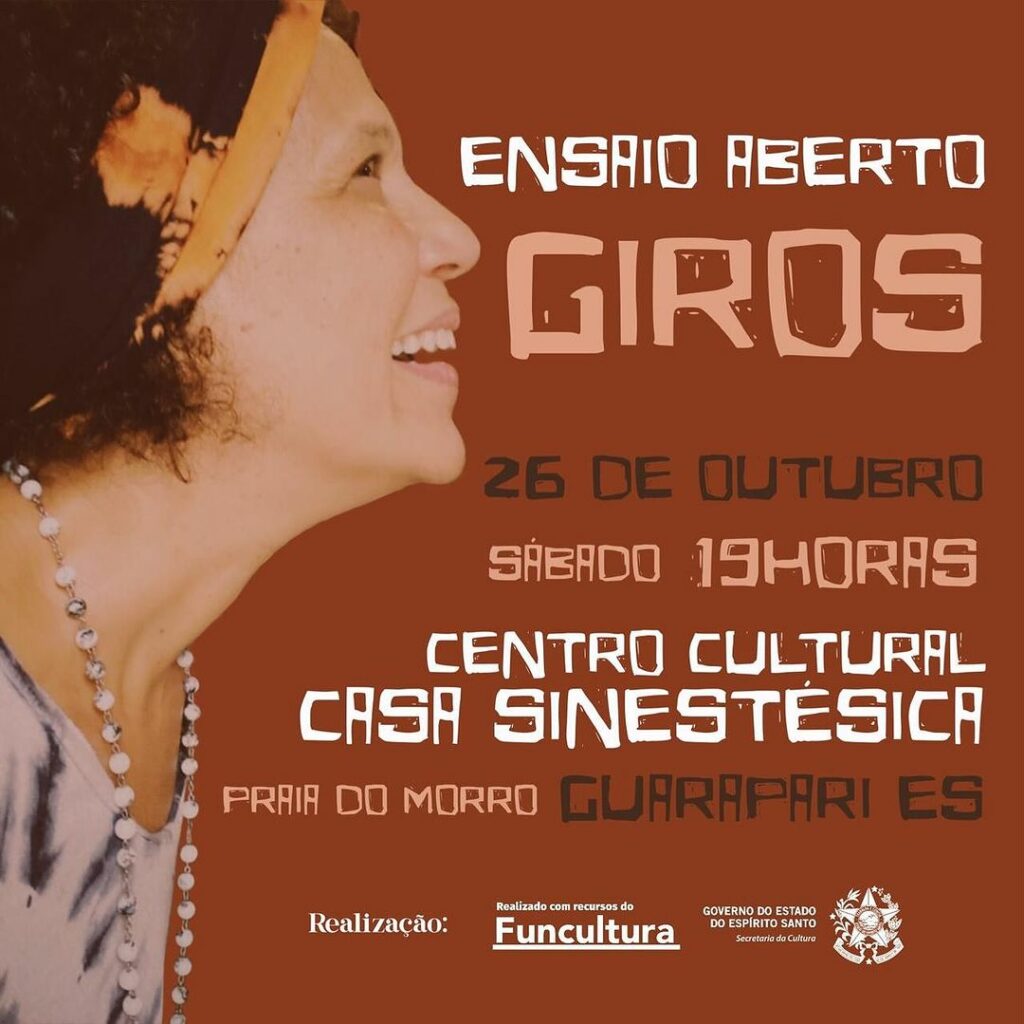 Ensaio Giros cartaz - Peça teatral “Giros” terá ensaio aberto neste sábado (26) em Guarapari