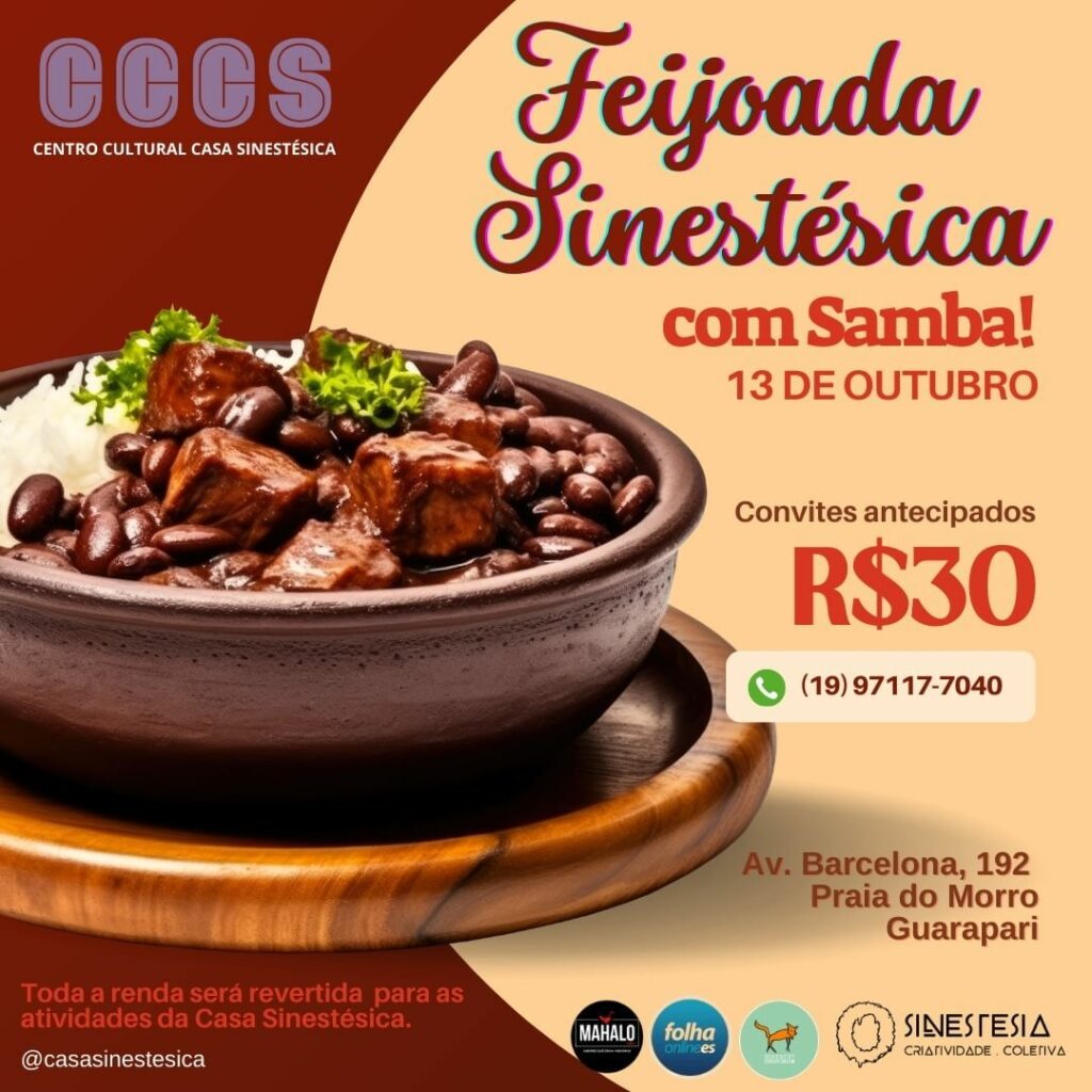 Feijoada Casa Sinestesica - Feijoada com samba ao vivo terá homenagem a Cartola e Nelson Cavaquinho em Guarapari