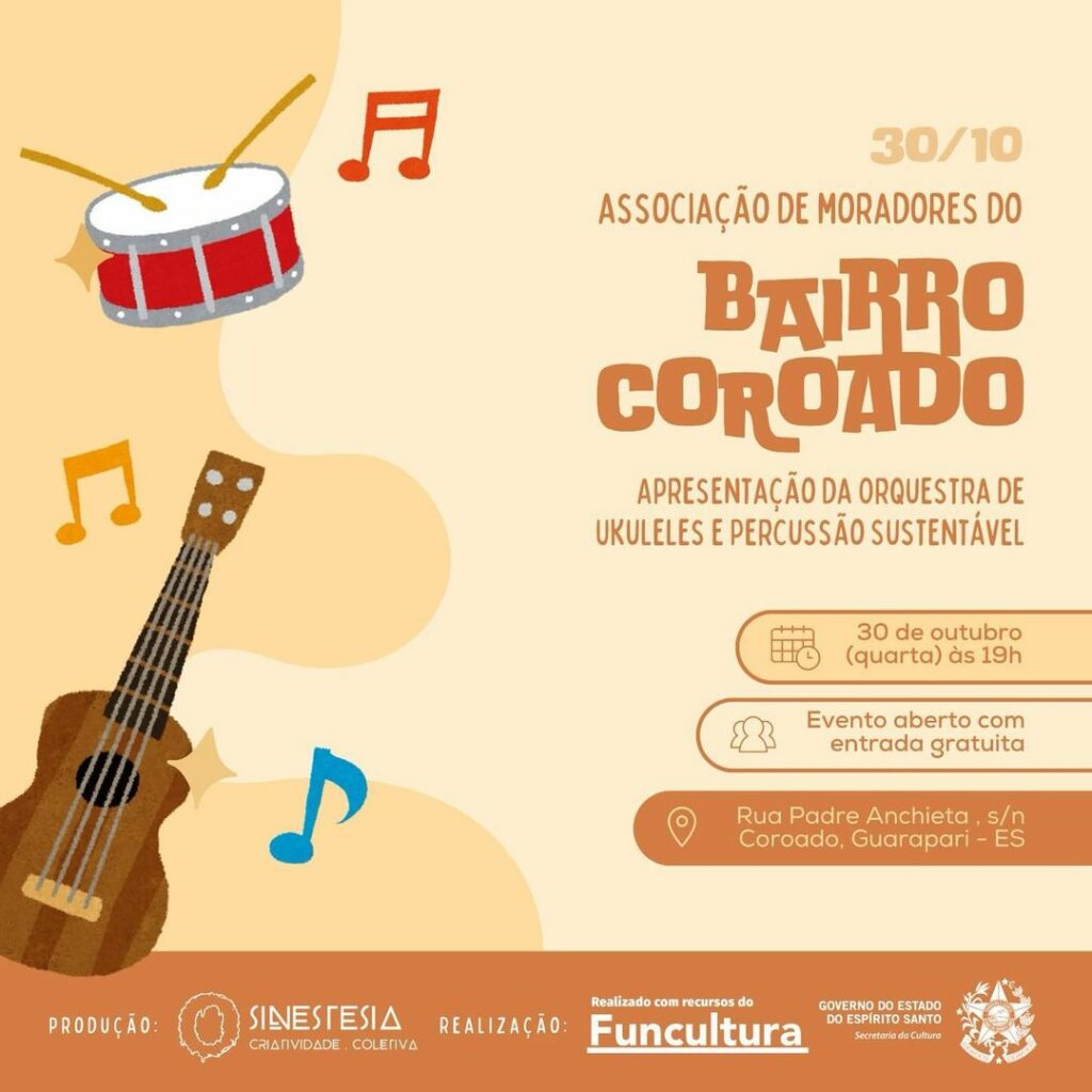 OUPS cartaz 1 - Concerto didático da Orquestra de Ukuleles une música e sustentabilidade em Guarapari