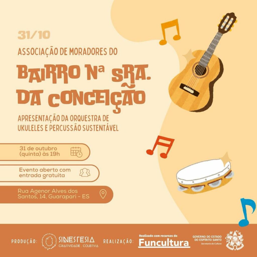 OUPS cartaz 2 - Concerto didático da Orquestra de Ukuleles une música e sustentabilidade em Guarapari