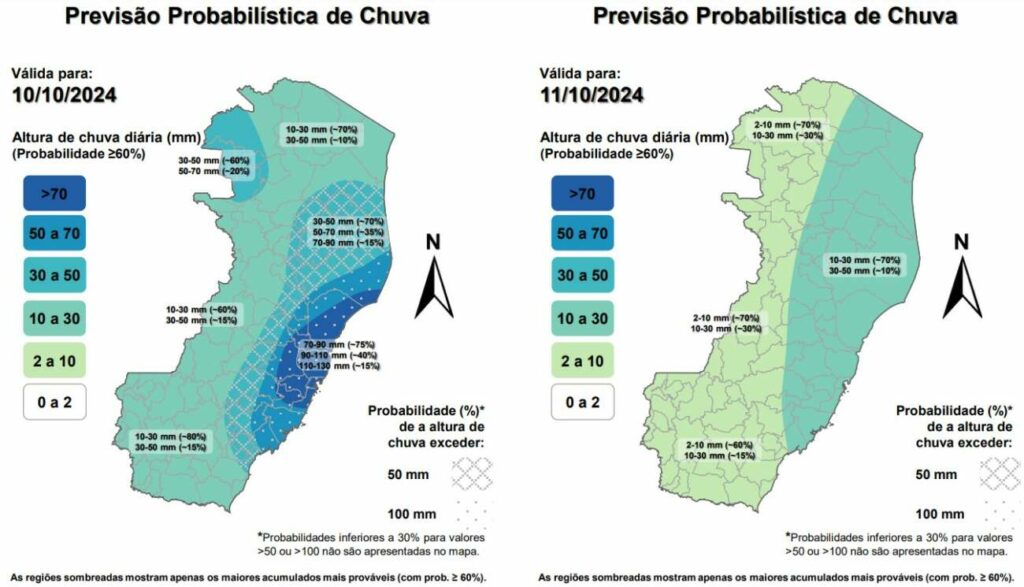 previsao 10 e 11 - Guarapari recebe alerta de chuva intensa para esta semana; veja a previsão