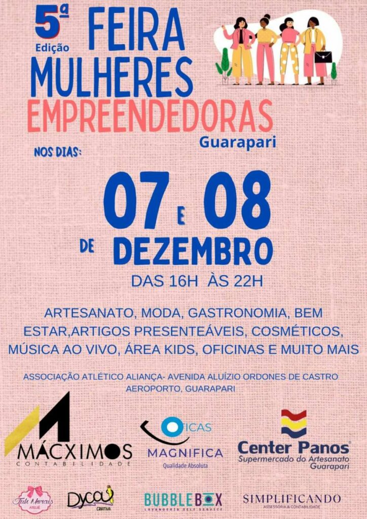 Feira Mulher Empreendedora - Feira Mulheres Empreendedoras chega à 5ª edição com novidades em Guarapari