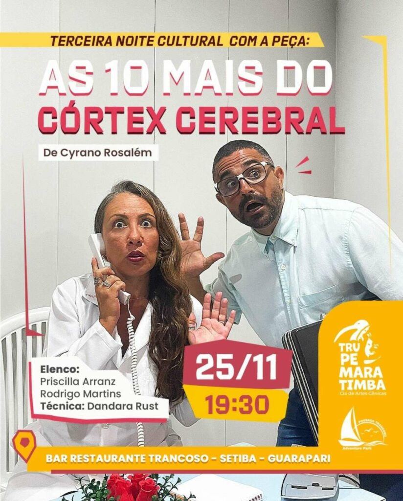 Poster peca - Guarapari recebe III Mostra Cultural com teatro, música e atrações gratuitas em Setiba