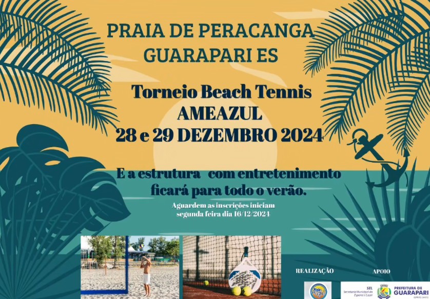 torneio beach tennis - Torneio de beach tennis em Peracanga estreia novas quadras de esporte em Guarapari