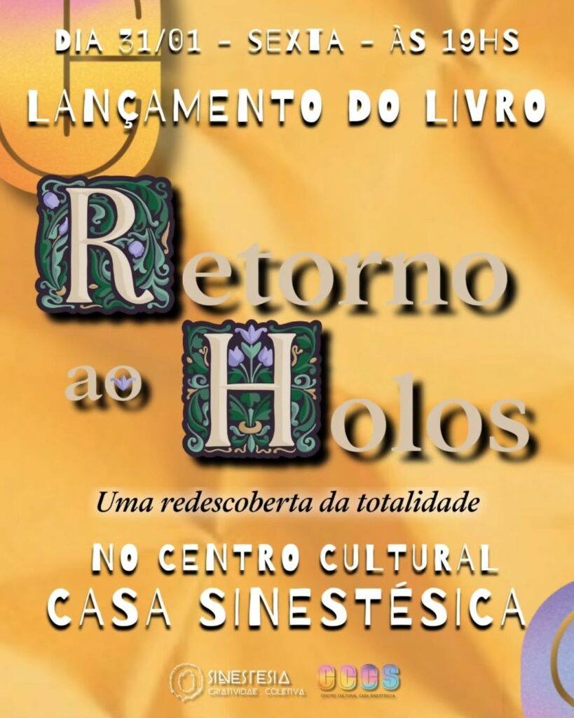 retorno ao holos divulgacao - Livro de poeta capixaba será lançado em evento cultural nesta sexta (31) em Guarapari