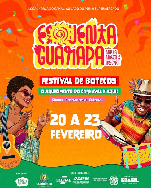 Esquenta guarapa divulgacao - Esquenta Guarapa terá quatro dias de shows gratuitos e Festival de Botecos em Guarapari