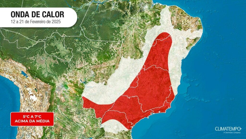 NOVO info onda de calor 12 a 21 fev 2025 - Onda de calor no ES: temperaturas podem ficar até 7 °C acima da média