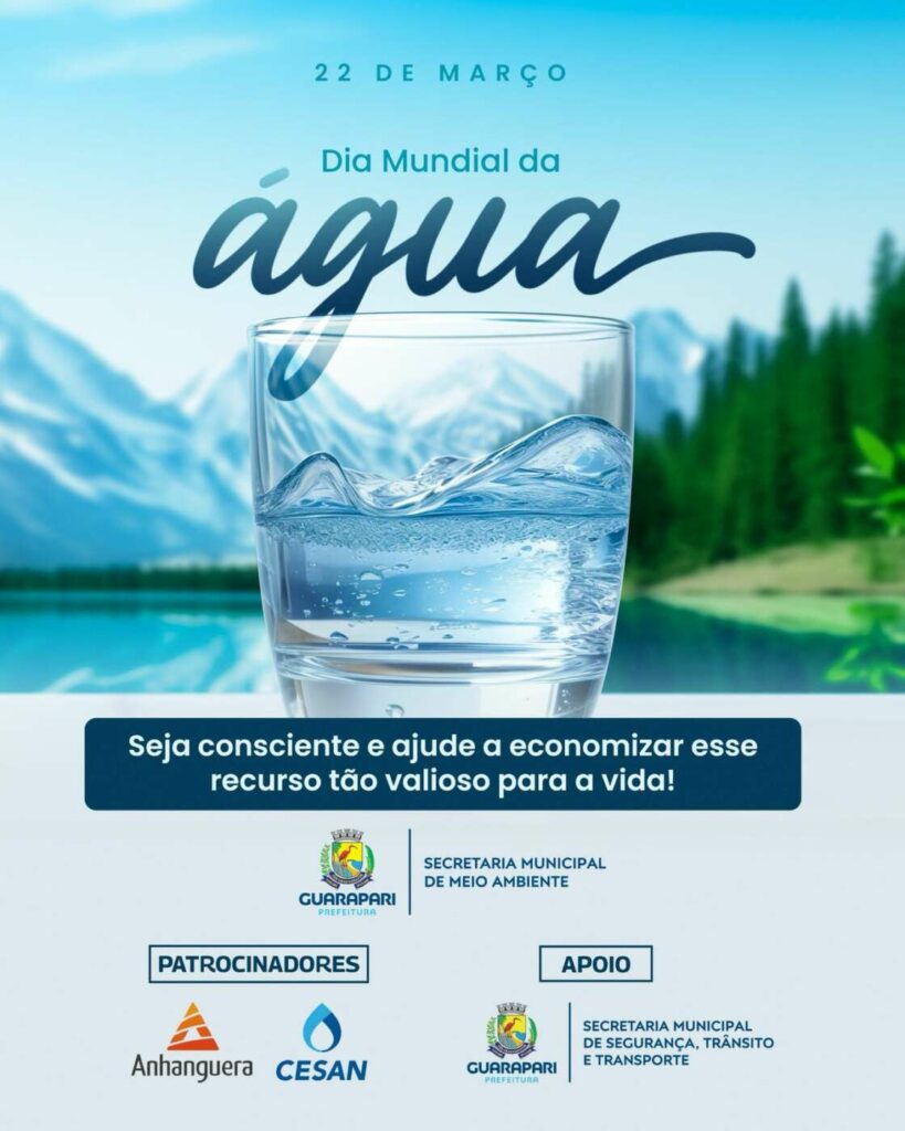 acao dia da agua - Dia da Água: Guarapari celebra data com blitz de conscientização neste sábado (22)