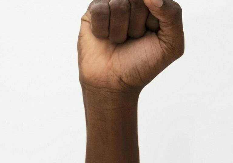 black-person-holding-their-fist-up