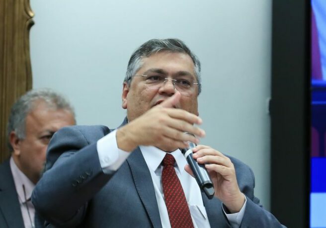 Brasília (DF) 28/03/2023 Ministro da justiça, Flávio Dino, durante  audiência na CCJ da Câmara dos Deputados.